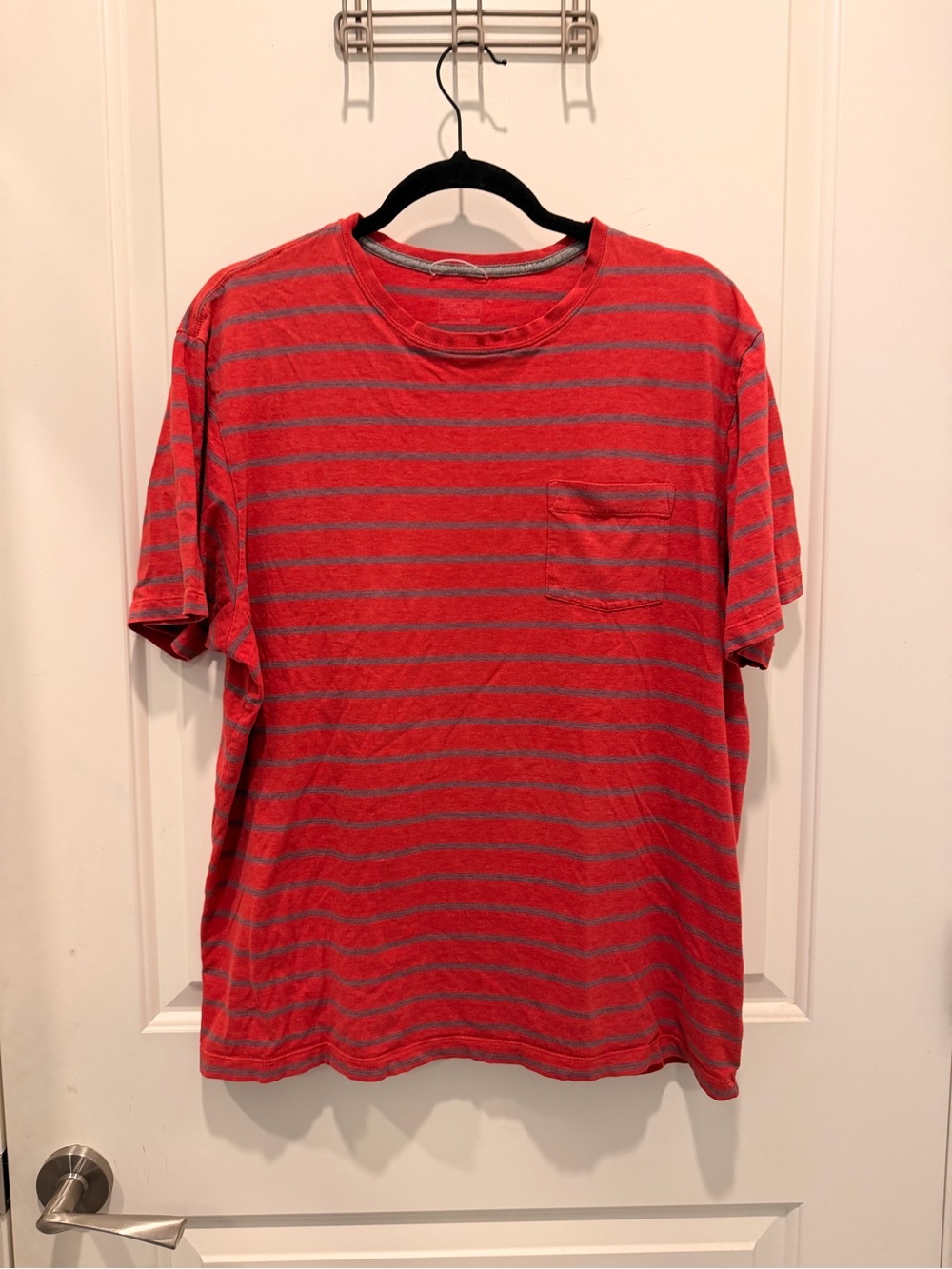 Patagonia Striped Pocket T-Shirt Size L Red Blue Short Sleeve Crewneck